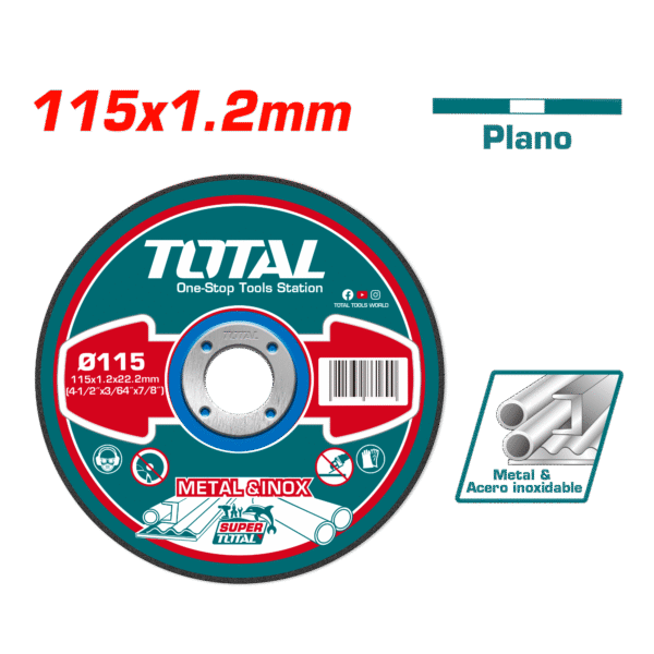 DISCO ABRASIVO/CORTE P/METAL 115MM X 1.2MM X 22.2MM CENTRO PLANO