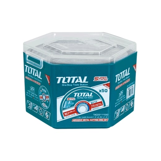SET DISCOS ABRASIVO/CORTE P/METAL 115×1.2×22.2MM 50PZS