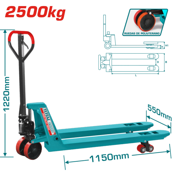 PALETA HIDRAULICA 2500KG 220X56X71CM