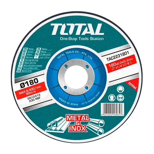 DISCO DE DESBASTE P/METAL 180X6X22.2MM C:DEPR