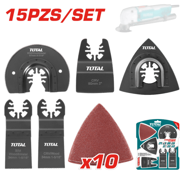KIT DE ACCESORIOS PARA MULTI-HERRAMIENTA 15PCS