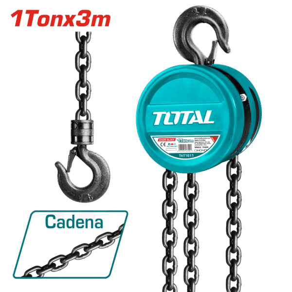 TECLE 1TON ALT:3M 322.5N CADENA DOBLE