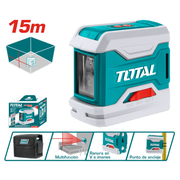 NIVEL LASER 0-15M PRECISION 1.5MM TIPO 650NM CON IMAN