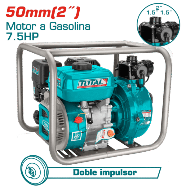 MOTOBOMBA GASOLINERA 2 PULG 7.5HP 300L/MIN ALTURA 80M SUC 7M 7.5HP INDUSTRIAL