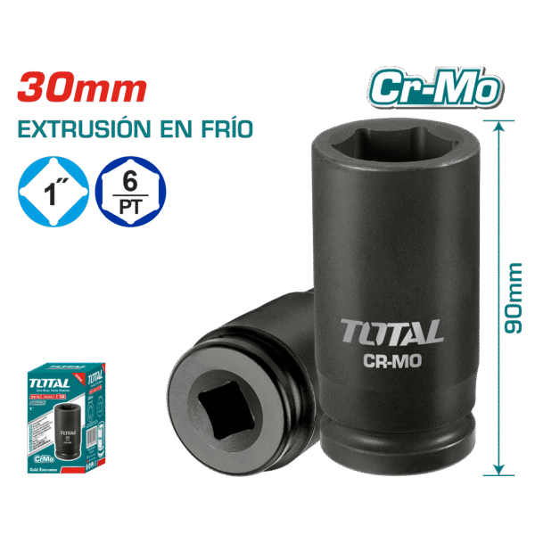 SOCKET IMPACTO DR 1 PULG 30X90MM CRMO INDUSTRIAL