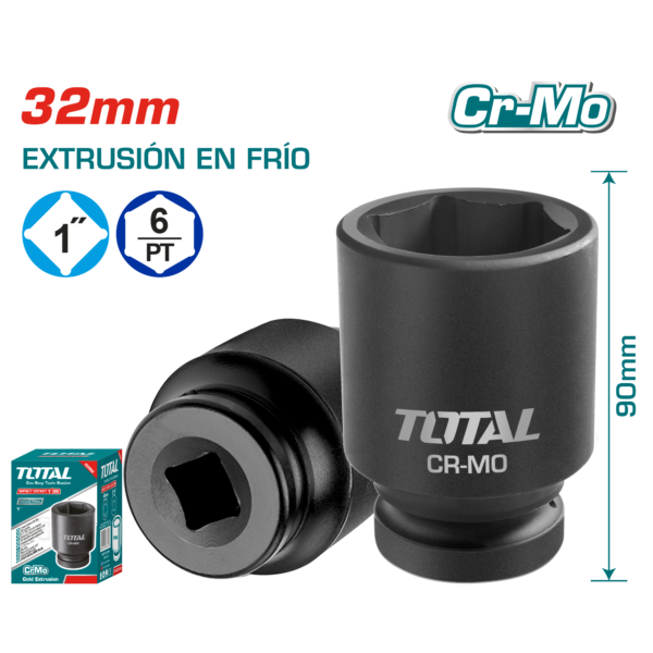 SOCKET IMPACTO DR 1 PULG 32X90MM CRMO INDUSTRIAL