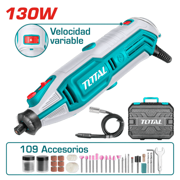 RECTIFICADOR 130W 35000RPM + 110 ACCESORIOS INC/EJE FLEXIBLE Y MALETIN BMC
