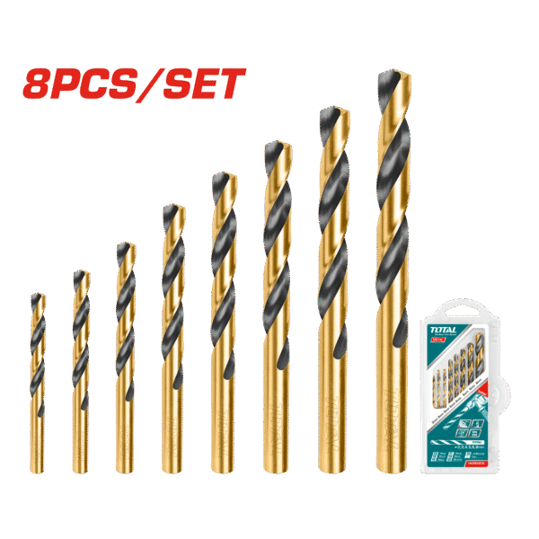 SET DE BROCAS HSS 08PCS HELICOIDALES BLISTER