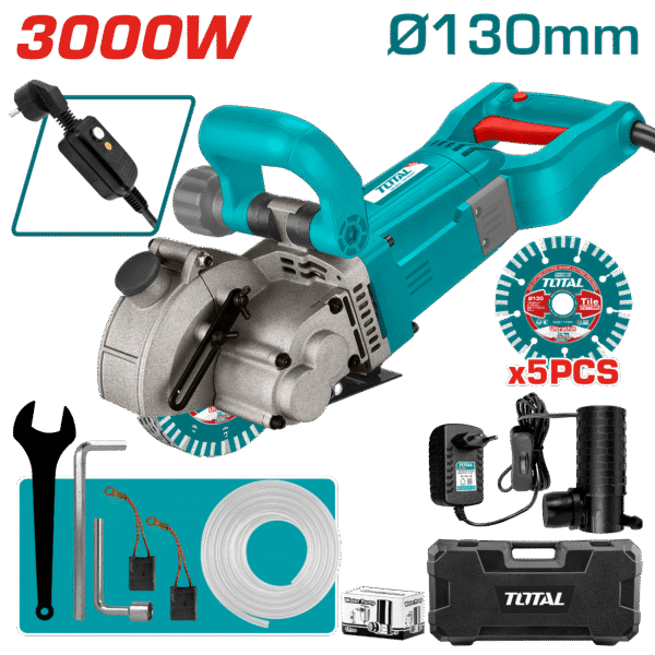 RANURADORA 3000W 130MM 6500RPM M20 MALETIN +5 DISCOS INDUSTRIAL