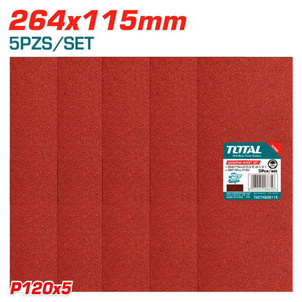 SET DE LIJAS 264X115MM P120 5PCS/SET