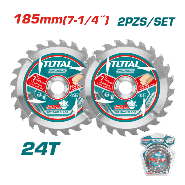 SET DISCOS DENTADOS 185MM 2PCS 24T ULTRA DELGADO: 1MM INDUSTRIAL