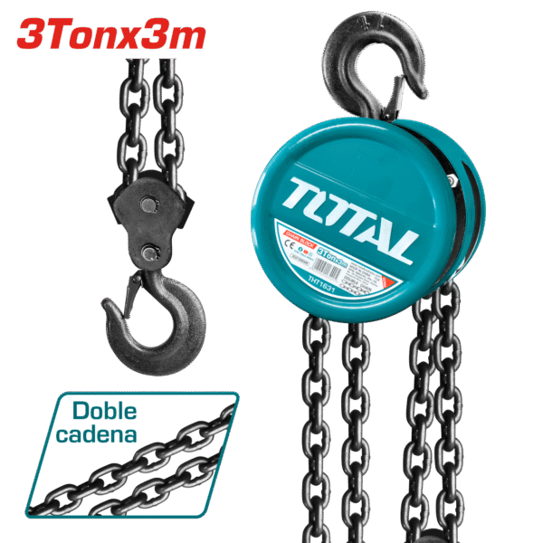 TECLE 3TON ALT:3M 404.0N CADENA DOBLE