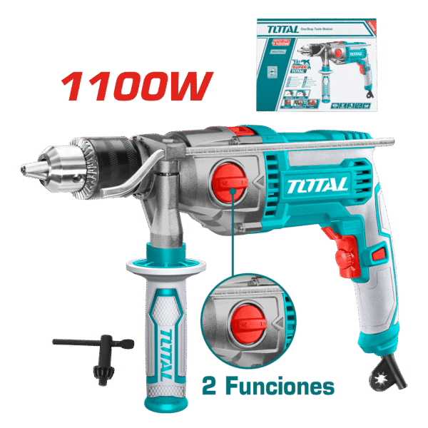 TALADRO PERCUTOR 1100W 16MM 0-3000RPM VEL VARIABLE 2 GEAR INDUSTRIAL