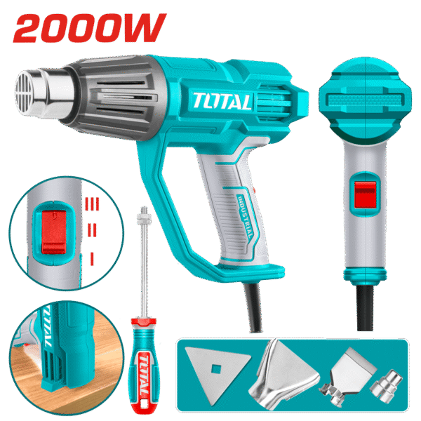 PISTOLA DE CALOR 2000W 450L/MIN 50/450/550C (3 NIVELES) INDUSTRIAL