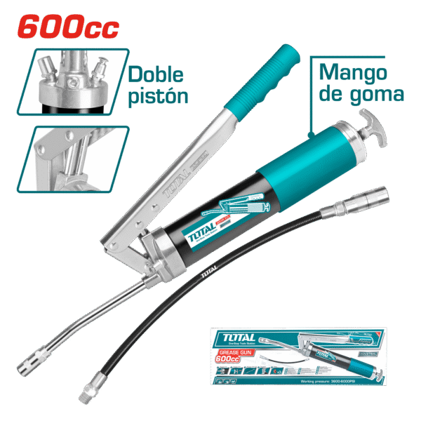 ENGRASADORA MANUAL HD 600CC DOBLE PISTON ALTO VOLUMEN 3600PSI