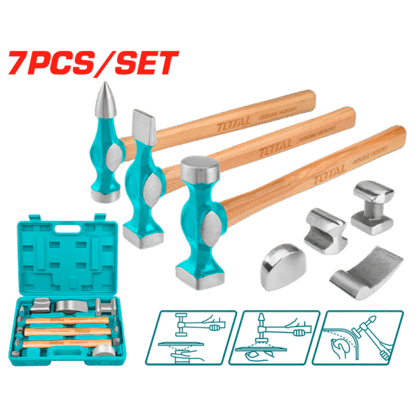 SET MARTILLOS P/PLANCHADO +ACC 7PCS + MALETIN BMC