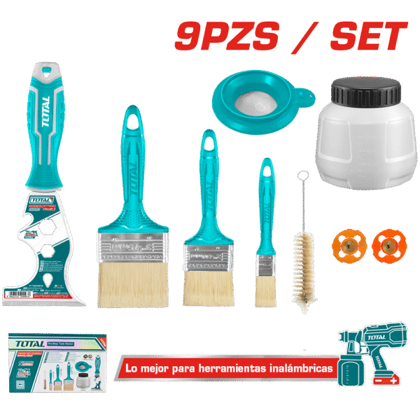 SET DE BROCHAS + ACCESORIOS P/PINTAR 9PCS