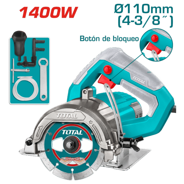 CORTADOR DE MARMOL 1400W 13000RPM 110X20MM CORTE 34MM INDUSTRIAL