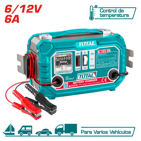 CARGADOR DE BATERIA 220V 06/12V 6A CAP:40-90AH AIS.H