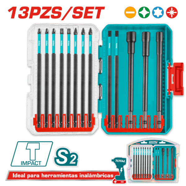 SET DE PUNTAS PARA DESTORNILLADOR DE IMPACTO 13PCS INDUSTRIAL