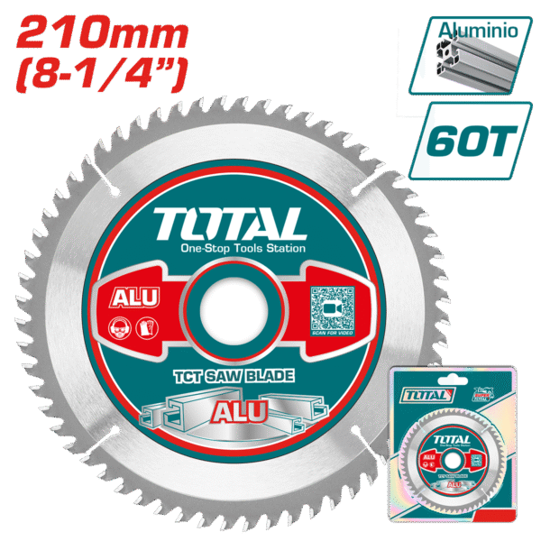 DISCO DENTADO TCT P/ALUMINIO 210MM (8-1/4”) 60T INDUSTRIAL