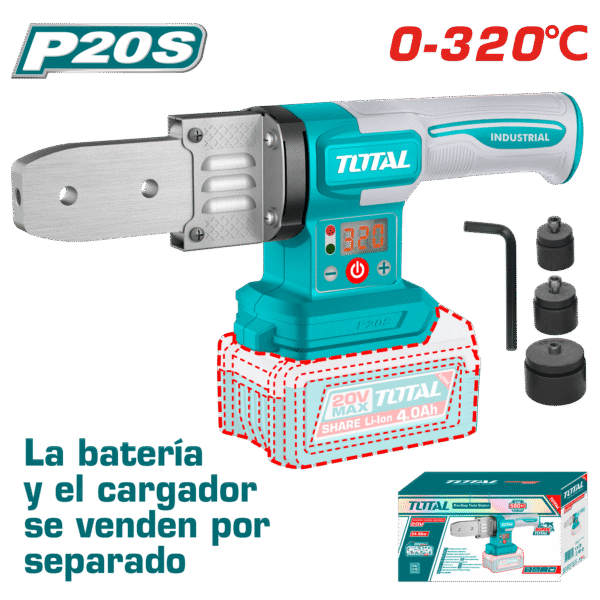 TERMOFUSORA 20V DIA: 20/25/32MM 320ºC INDUSTRIAL NO INC. BATERIA