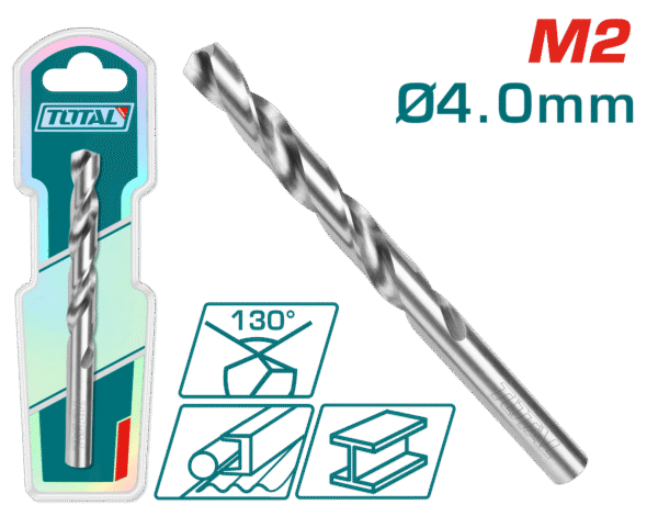 SET BROCA M2 HSS D:4.0MM 130º 2PCS INDUSTRIAL