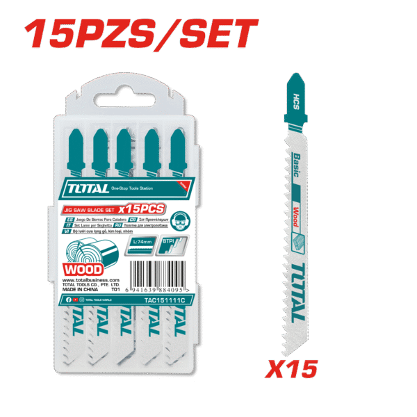 HOJAS PARA SIERRA CALADORA 15PCS PARA MADERA VELOCIDAD 8TPI HCS