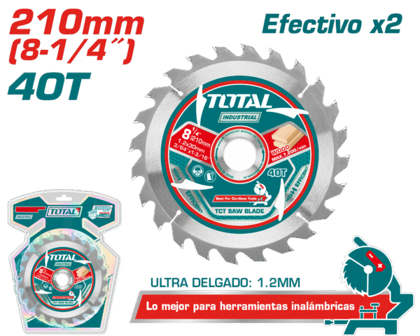DISCO DENTADO TCT 210MM 40T EFX2 ULTRA DELGADO 1.2MM INDUSTRIAL