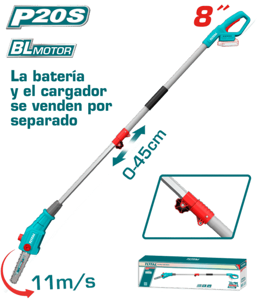 SIERRA PODADORA TELESCOPICA 20V BL MOTOR 8” LONG: 2M INDUSTRIAL