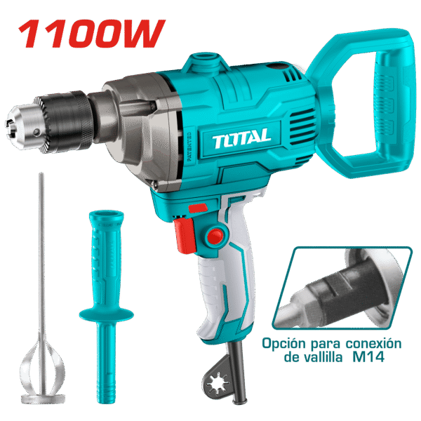 MEZCLADORA 1100W 16MM 0-680RPM M14 + ACC INDUSTRIAL