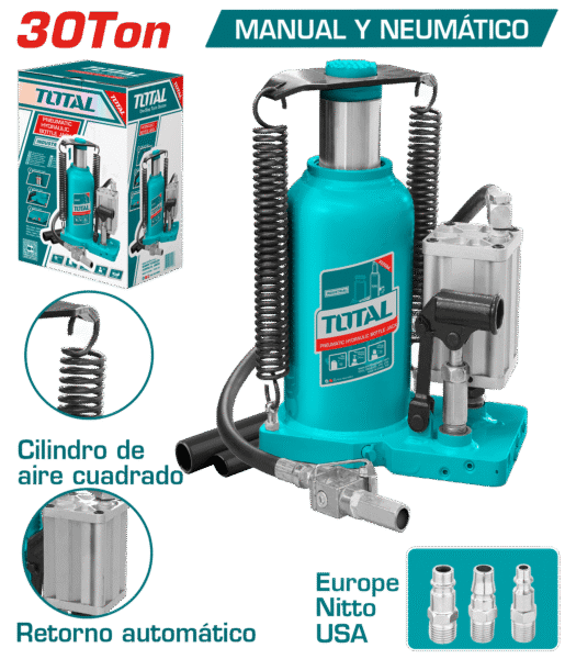 GATA BOTELLA NEUMATICA 30TON ALTURA MAX 500MM INDUSTRIAL