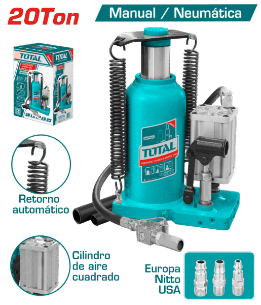 GATA BOTELLA NEUMATICA 20TON ALTURA MAX 500MM INDUSTRIAL