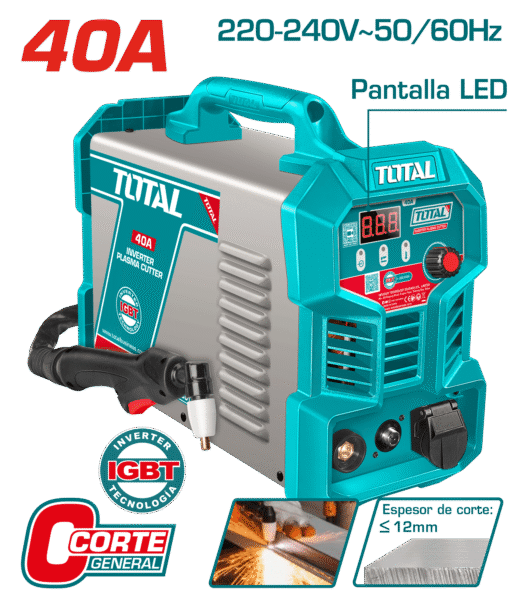 CORTADORA DE PLASMA INVERTER 15-40A C:12MM CICLO40% 0.45-0.5MPA