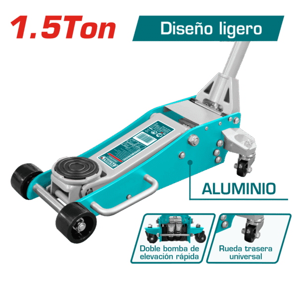 GATA LAGARTO BAJO PERFIL 1.5TON 90-358MM DOBLE BOMBA + RAPIDA INDUSTRIAL