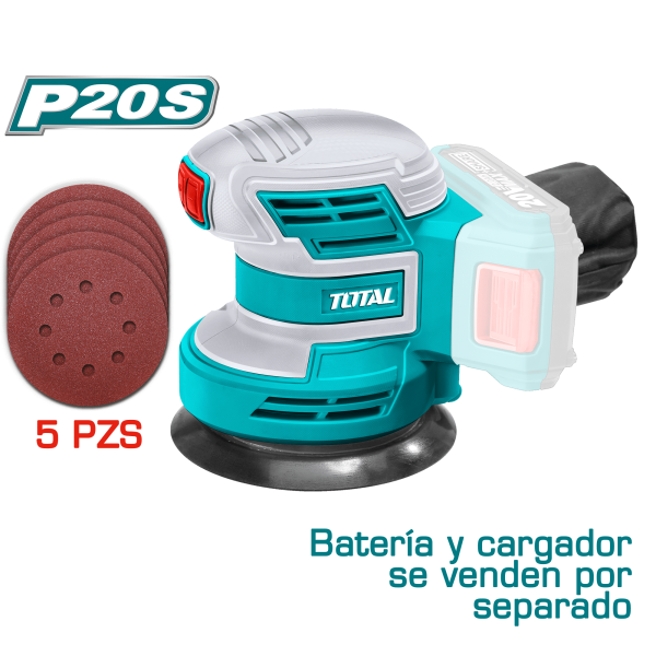 LIJADORA ORBITAL LI-ION 20V 125MM 10000RPM
