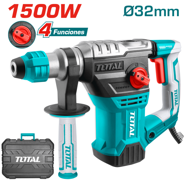 ROTOMARTILLO SDS+ 32MM 1500W 850RPM 4400BPM 5.5J 4FUNC MALETIN INDUSTRIAL