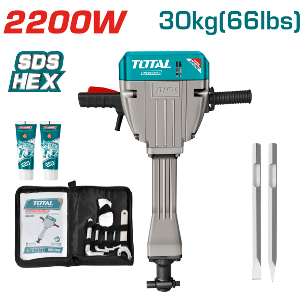 DEMOLEDOR SDS HEX 2200W 950BPM 75J 30KG INDUSTRIAL