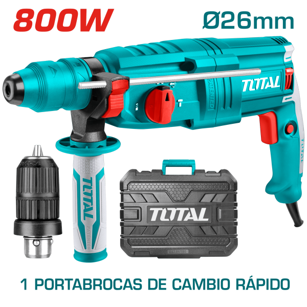ROTOMARTILLO SDS+ 26MM 800W 0-4000BPM 2.5J +CHUCK RAPIDO