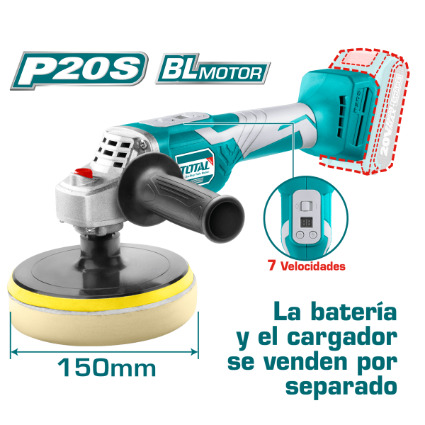 PULIDORA ANGULAR LI-ION 20V PANTALLA LSD 150MM BASE INDUSTRIAL