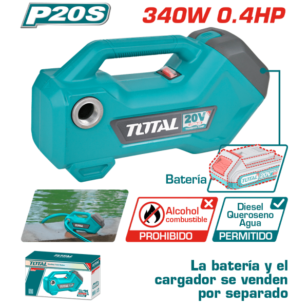 BOMBA DE TRANSFERENCIA LI-ION 20V 3/4″ 4500RPM 48L/MIN