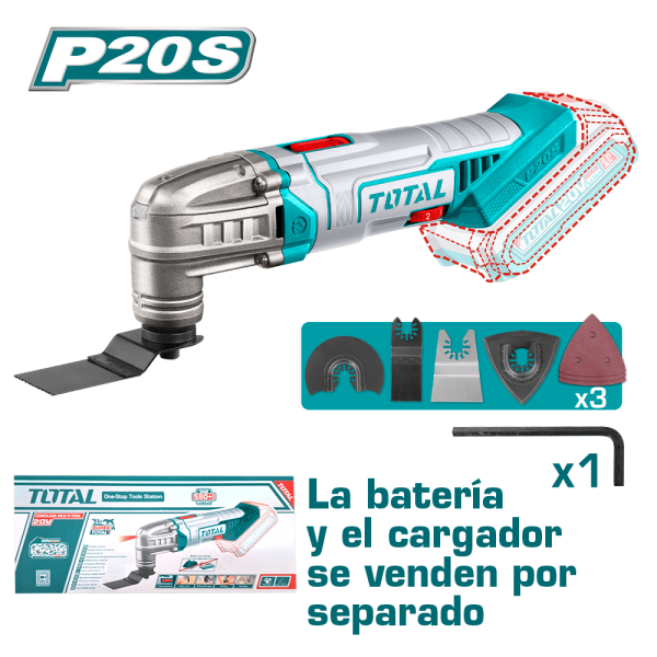HERRAMIENTA MULTIPLE LI-ION 20V 5000-20000RPM ACC