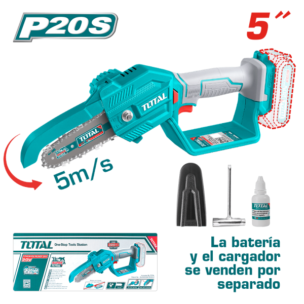 SIERRA DE CADENA PODADORA LI-ION 20V 5” 13CM 5M/S