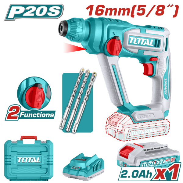 ROTOMARTILLO SDS+ 16MM 20V 1.5J 0-5100BPM 1X2.0AH 2FUNC