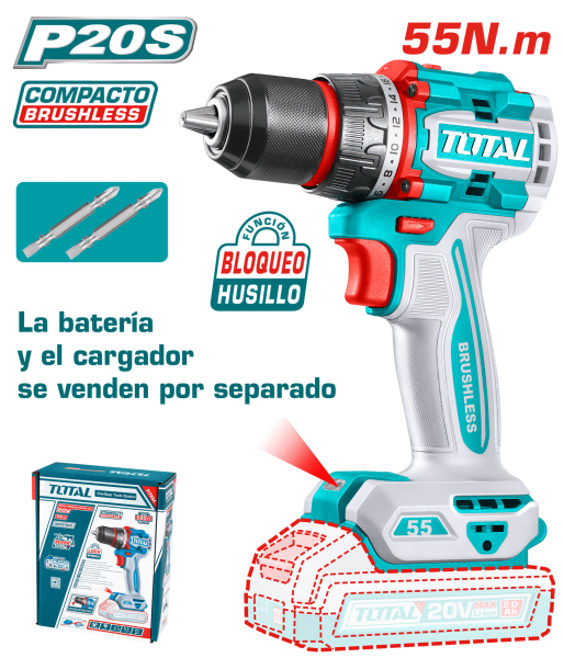 TALADRO 20V 55NM 13MM 22+1 COMPACTO BRUSHLESS INDUSTRIAL