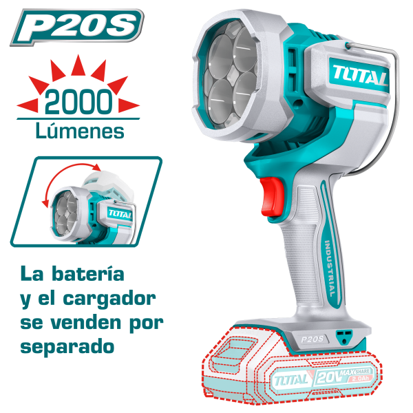 LINTERNA DE TRABAJO 20V 22.5W 2000LM LED 130G INDUSTRIAL