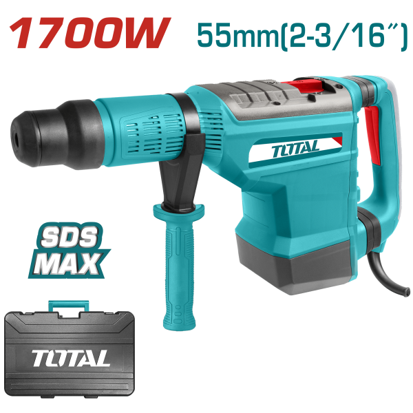 ROTOMARTILLO SDS-MAX 55MM 1700W 100-220RPM 1750-2150BPM 5-19J MALETIN INDUSTRIAL