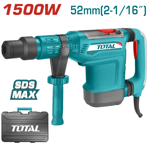 ROTOMARTILLO SDS-MAX 52MM 1500W 150-305RPM 1380-2760BPM 2-15J MALETIN INDUSTRIAL