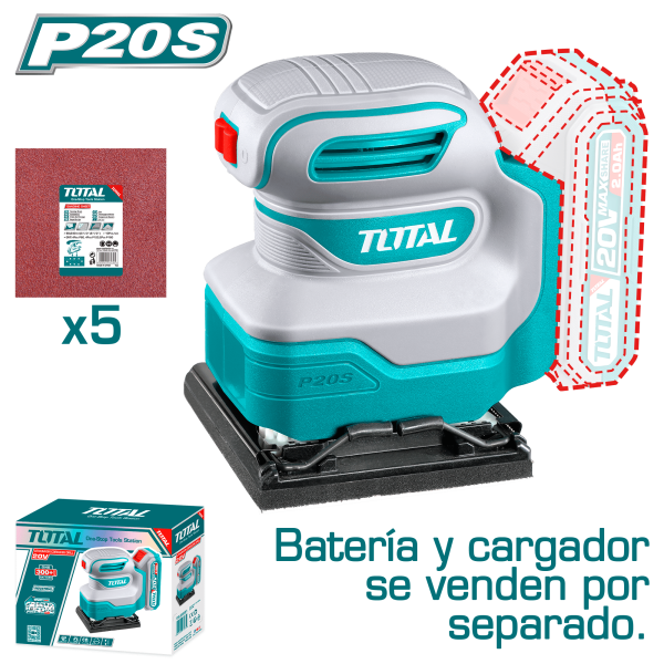 LIJADORA ORBITAL DE HOJA 20V 12000RPM 110X100MM INDUSTRIAL