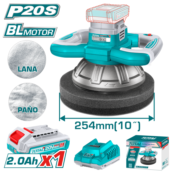 PULIDORA 20V 254MM 2500RPM BLMOTOR 1X2.0AH +ACC INDUSTRIAL